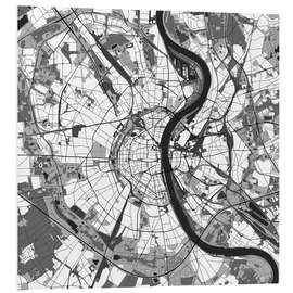 Hartschaumbild Stadtplan von Köln