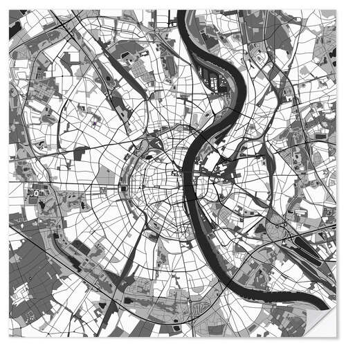 Naklejka na ścianę City map of Cologne