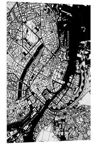 Tableau en PVC Plan de la ville de Copenhague