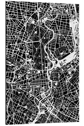 Aluminiumsbilde City map of Berlin