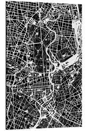 Aluminiumsbilde City map of Berlin