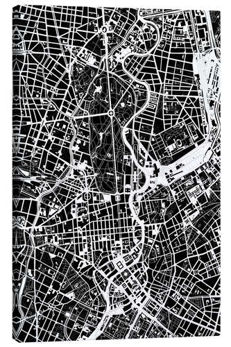 Canvastavla City map of Berlin