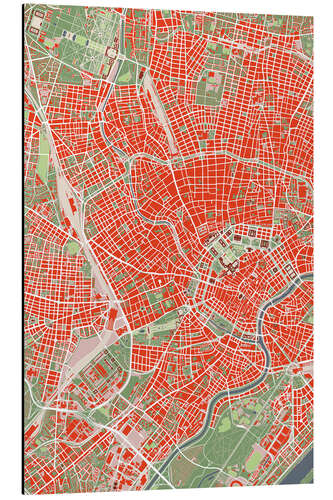 Alubild Stadtplan von Wien, Bunt