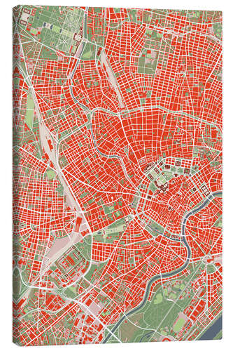 Canvas print City map of Vienna, Colourful