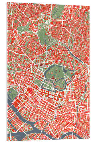 Gallery Print Stadtplan von Tokyo, bunt