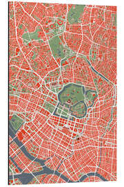 Magnettafel Stadtplan von Tokyo, bunt