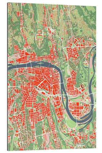 Galleriprint City Map of Prague, Colourful