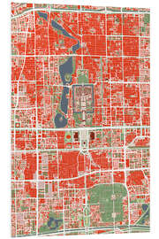 Foam board print City Map of Beijing, Colourful