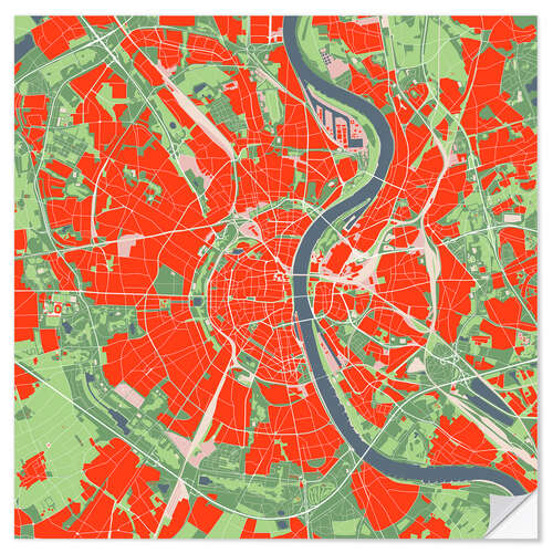 Wall sticker City Map of Cologne, Colourful