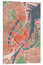 Gallery print City Map of Copenhagen, Colourful