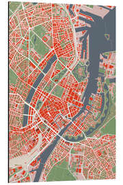Magnettafel Stadtplan von Kopenhagen, Bunt