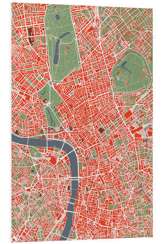 PVC-tavla City Map of London, Colourful