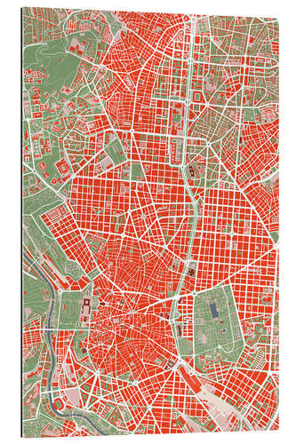 Galleritryk City Map of Madrid, Colourful