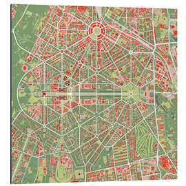 Aluminium print City map of New Delhi, Colourful