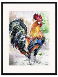 Gerahmter Kunstdruck Hahn