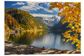 Foam board print Autumn splendor at the Gosausee