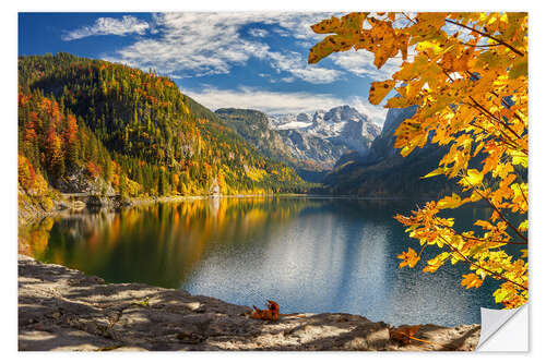 Naklejka na ścianę Autumn splendor at the Gosausee