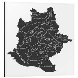 Aluminiumtavla Modern city map of Stuttgart