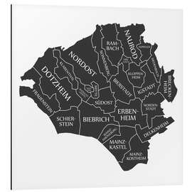 Quadro em alumínio Mapa da cidade moderna de Wiesbaden