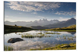 Aluminium print Alpine idyll with mountain lake