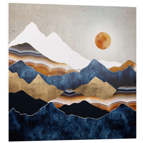 Foam board print Amber Sun Landscape