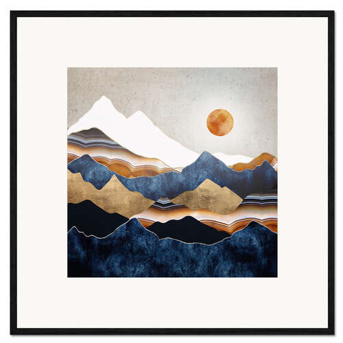 Plakat artystyczny premium w ramie Amber Sun Landscape