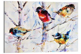 Aluminium print Birds on branches