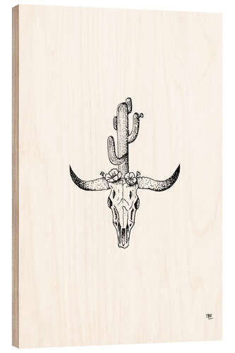 Wood print Longhorn