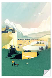 Wall sticker Dreamy mountain landscape