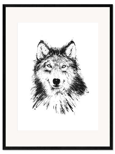 Gerahmter Kunstdruck Wolf