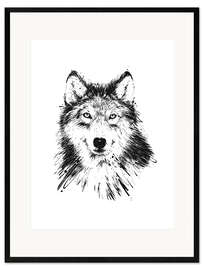 Gerahmter Kunstdruck Wolf