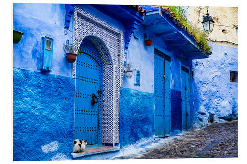 Foam board print Blue door in Chefchaouen, Morocco