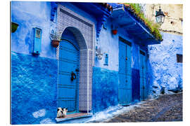 Gallery Print Blaue Tür in Chefchaouen, Marokko