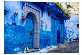 Magnettafel Blaue Tür in Chefchaouen, Marokko