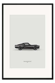 Gerahmter Kunstdruck Schwarzer Flitzer