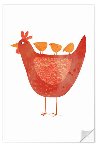 Wall sticker Hen and Chicks