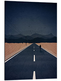 Quadro em alumínio Lonely Road to the Mountains