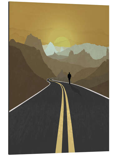 Aluminium print Lonely Road