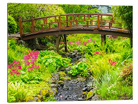 Gallery print Japanese garden with brook and bridge