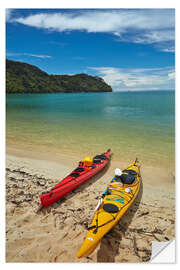 Selvklebende plakat Kayaks in Bark Bay