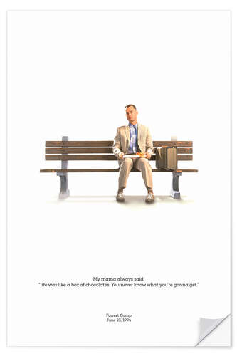 Selvklebende plakat Forrest Gump sitat