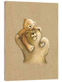 Quadro de madeira Mãe urso