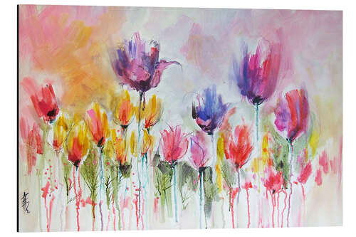 Aluminium print Tulip garden