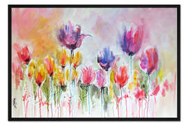 Gerahmter Kunstdruck Tulpengarten