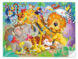 Wall sticker Animal party