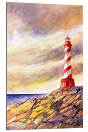 Tableau en plexi-alu Phare sur les falaises