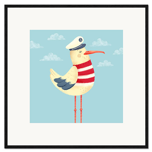 Plakat artystyczny premium w ramie Captain Seagull
