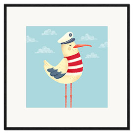 Impression artistique encadrée Capitaine Mouette