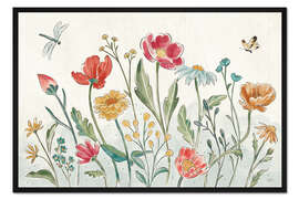 Gerahmter Kunstdruck Wildblumenfeld