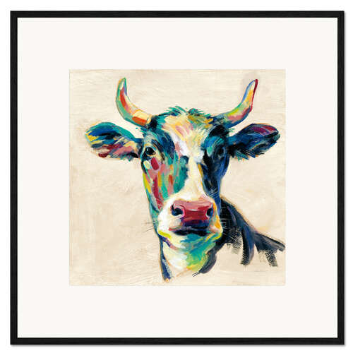 Ingelijste kunstdruk Expressionist cow